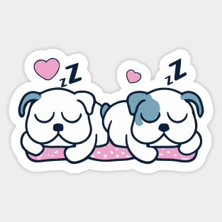 Blue French bulldog kawaii sleeping dogs Sticker